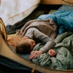 Woman Sleeping Inside a Tent